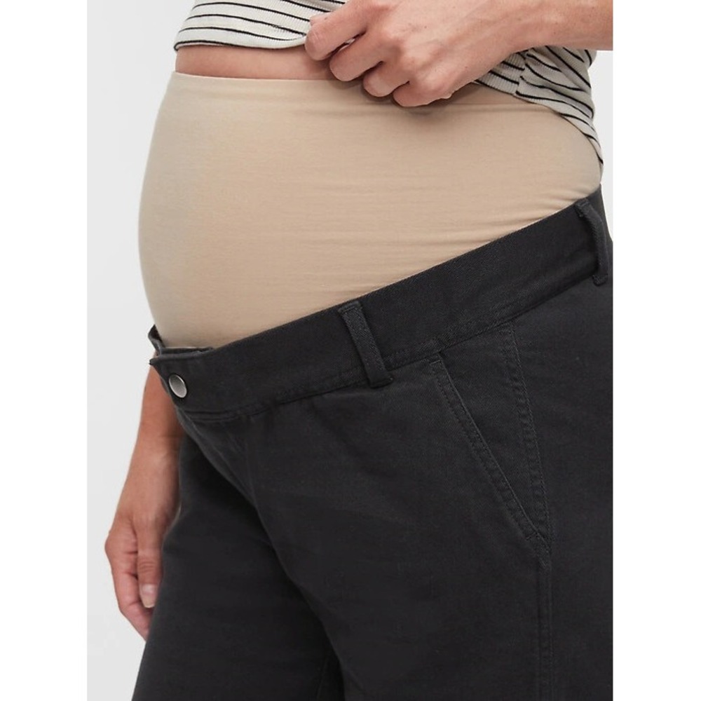 NEW Gap Maternity True Waistband Full Panel BLACK Cargo Pants  Regular Sz 4